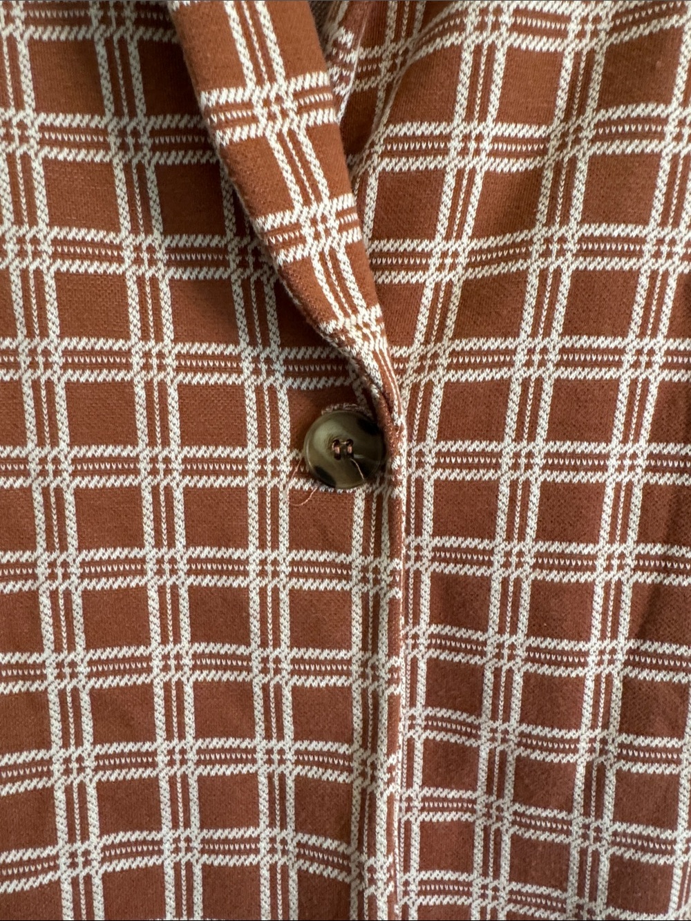 Altar'd State Rust Plaid Shawl-Collar Blazer - Picture 2 of 7